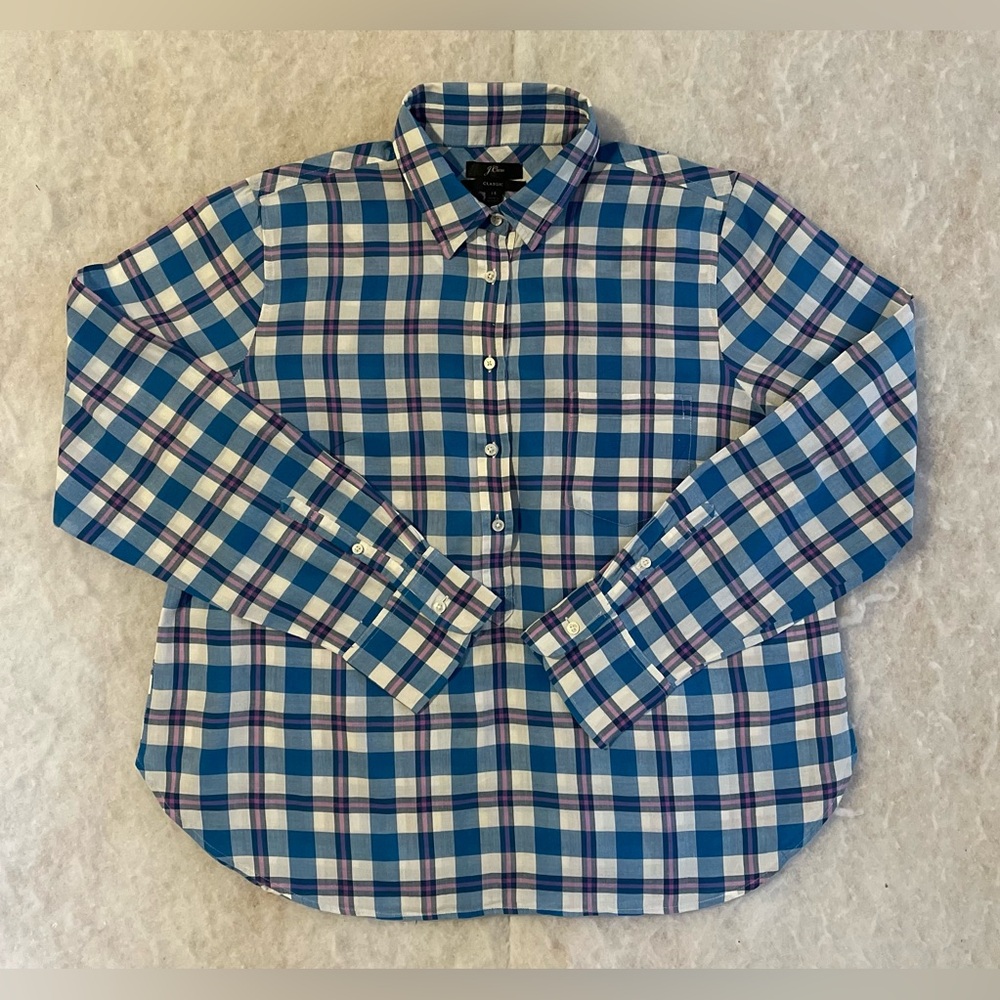 J.Crew Women’s Plaid Popover Top(SKU507)